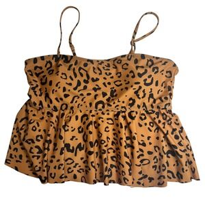 Animal Print Sport Bikini Top Size M Minimal Athletic Swim Bralette